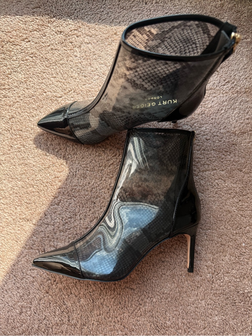 Kurt Geiger Women's Roma Snake Print High-Heel Vinyl
Stiletto Boots Size 37(us6)